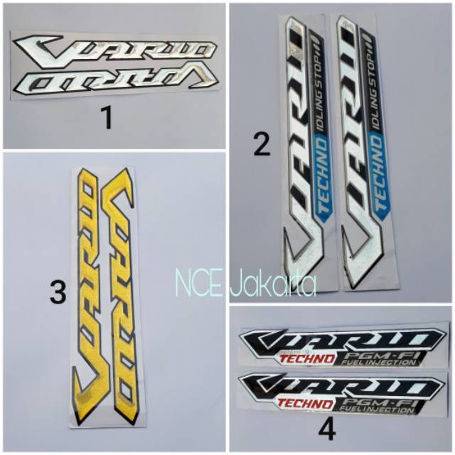 HARGA SEPASANG EMBLEM STIKER TIMBUL VARIO TECHNO