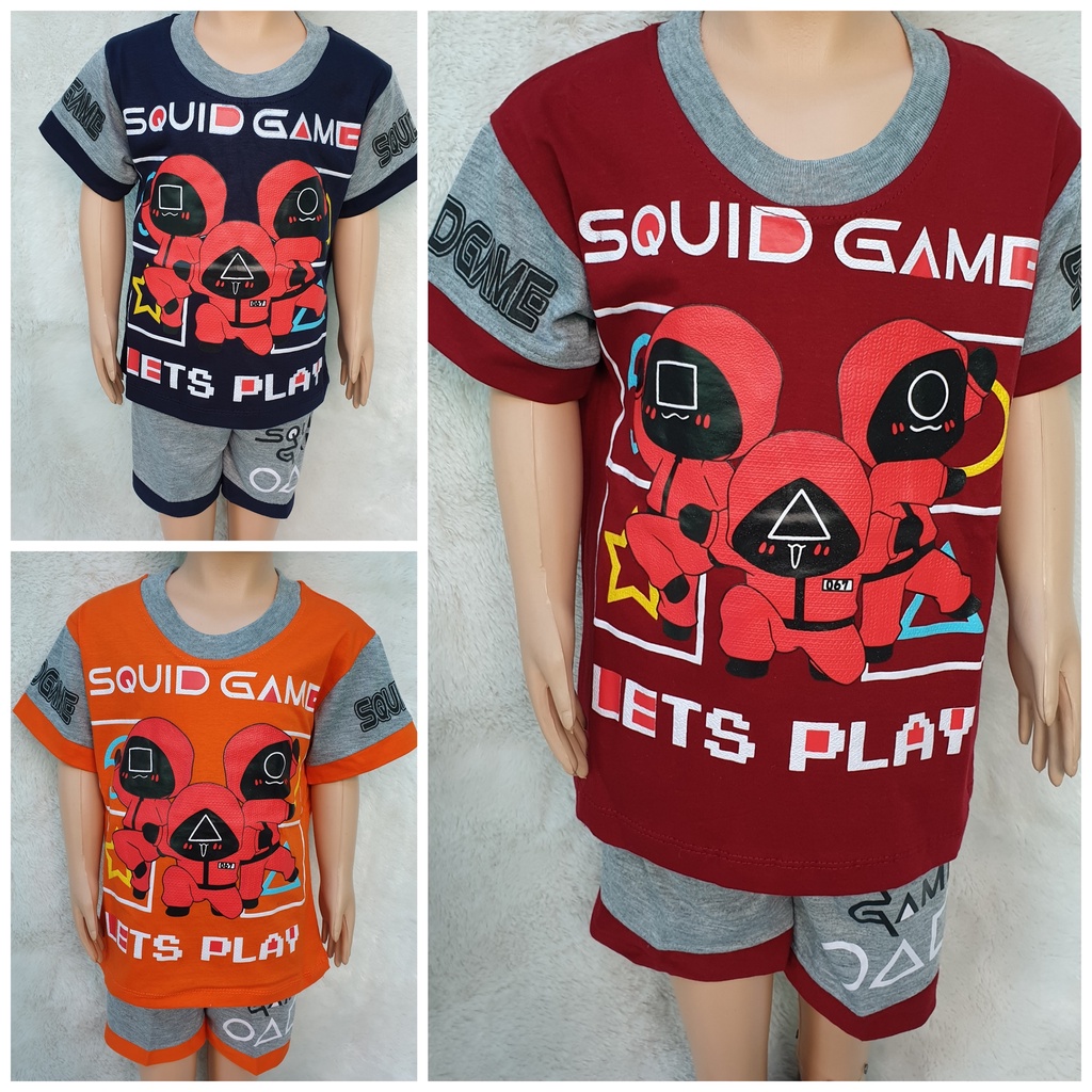 SETELAN ANAK LAKI LAKI PENDEK BOBOIBOY SQUID GAME 2-10 TAHUN-1