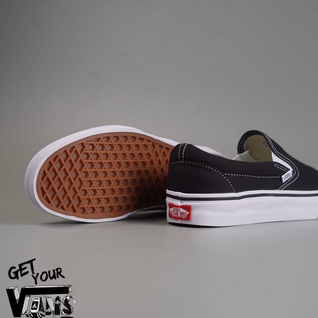 Vans Slip on Black White Classic Original 100% Bnib