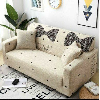 COVER SOFA SEATER sarung sofa elastis stretch good - CREAM PITA  god