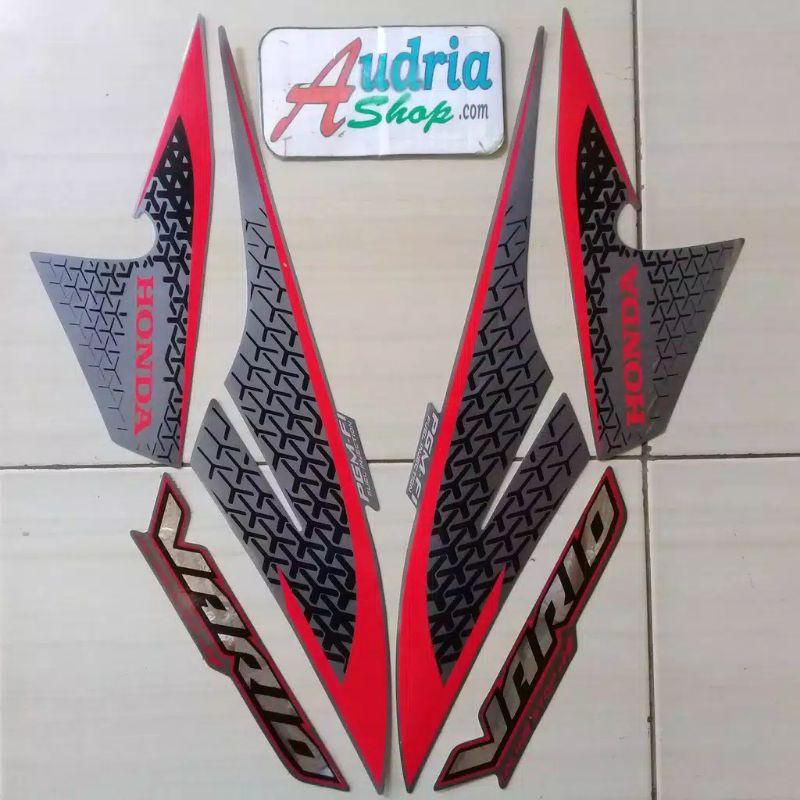 Stiker striping Vario fi 2017 grey doff asli
