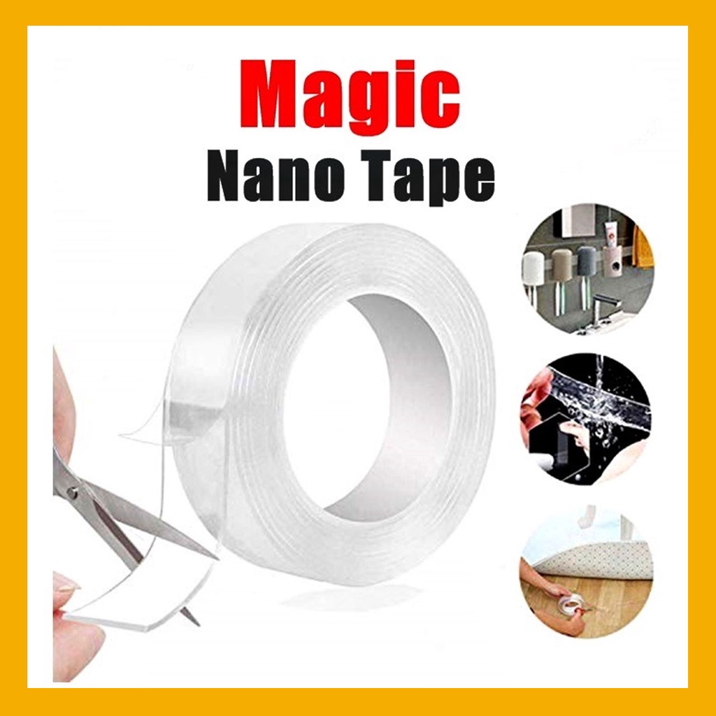 

NANO DOUBLE SIDED TAPE TRANSPARAN / IVY GRIP TAPE / LEM ISOLASI SELOTIP DINDING BENING KUAT SERBAGUNA 2 SISI