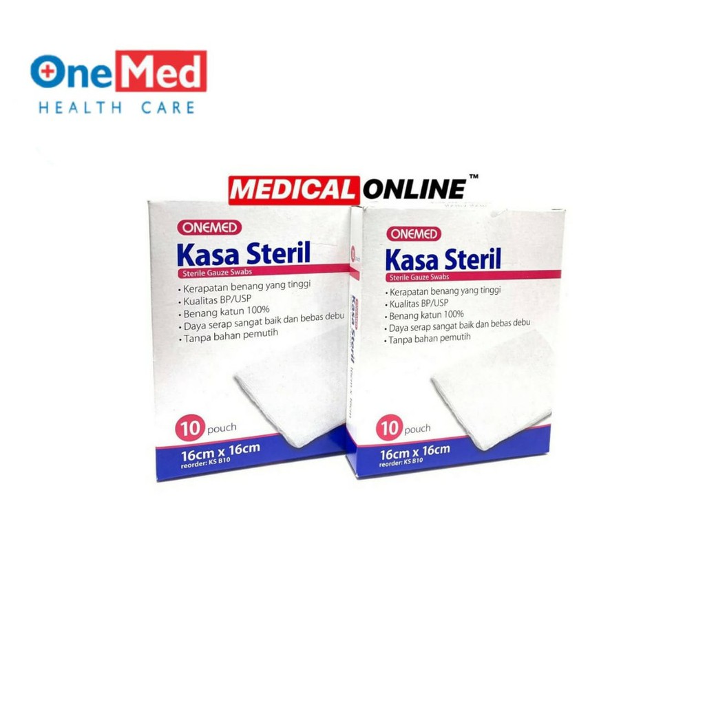 Kasa Steril Onemed 16x16 Isi 10 Per Box Ukuran 16cm X 16cm Medical