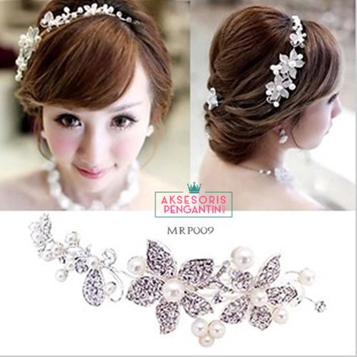 [STOCK TERBATAS] HEADPIECE TIARA PENGANTIN AKSESORIS PESTA HAIRBAND MUTIARA MRP009