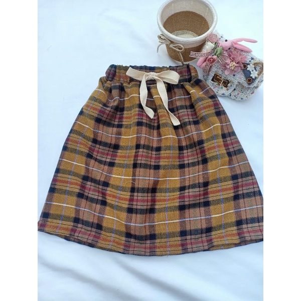 korean skirt flanel / Rong Skirt 2-7thn /rok flanel anak perempuan/ bawahan flanel rok anak perempuan