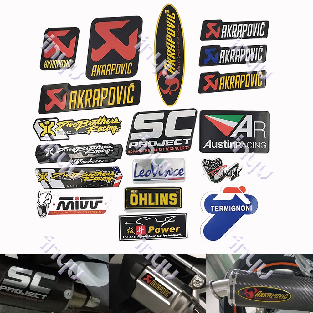 Akrapovic Stiker Decal Tahan Panas Bahan Aluminium untuk Knalpot Motor / Mobil