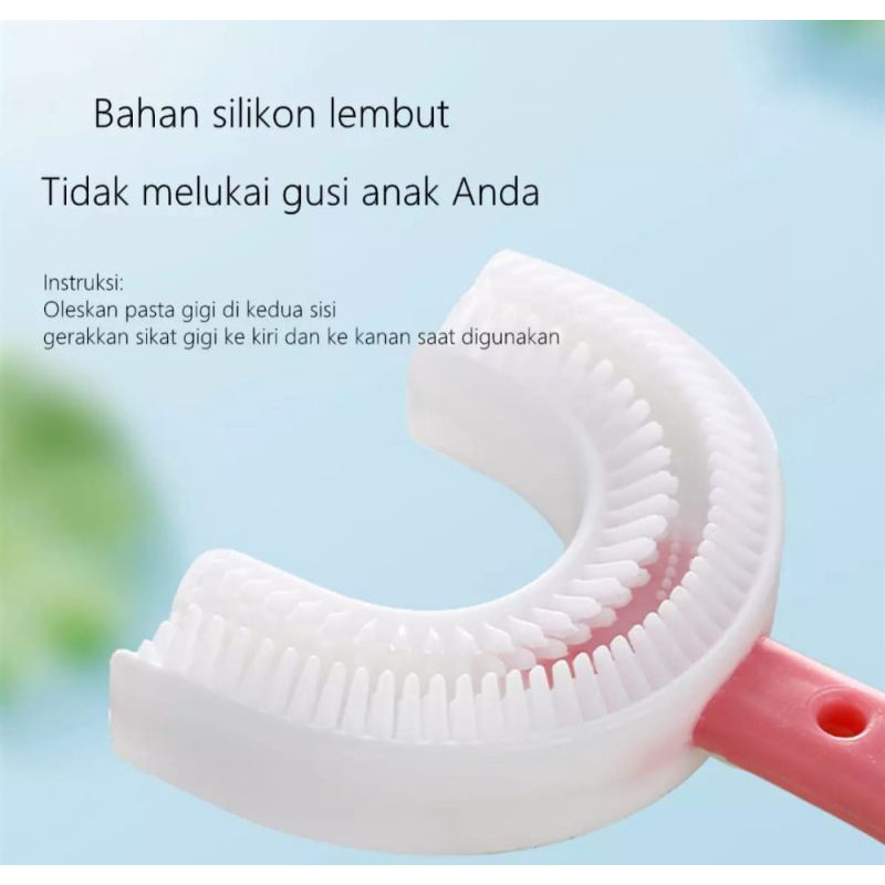 Sikat Gigi Anak Bentuk U 6-12 tahun bahan silicon