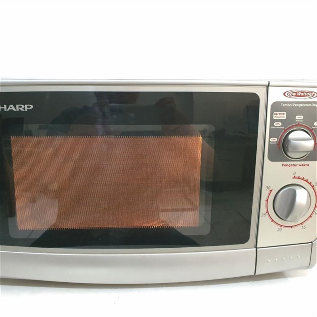 Microwave Oven BEKAS Sharp R222 Y Silver 399 Watt. Made in Thailand