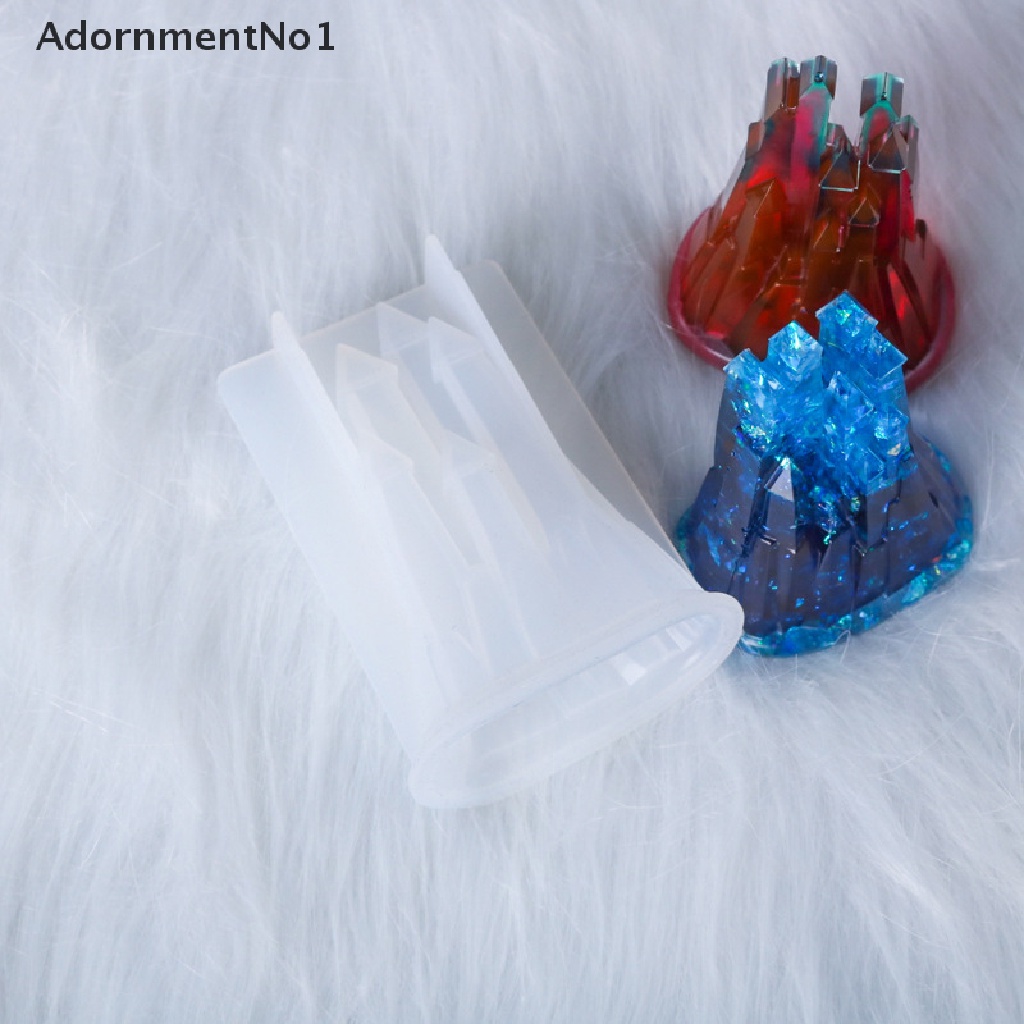 (AdornmentNo1) Cetakan Resin Kristal Epoksi Handmade DIY Bentuk Kastil 3D Bahan Silikon