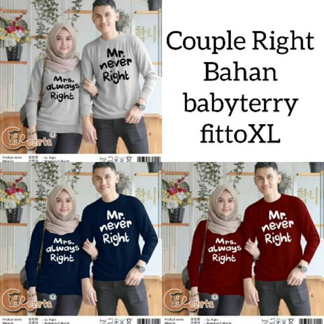 Promo Pelangi Couple right Couple muslim / atasan sweater Gamis Terbaru/Tanah Abang