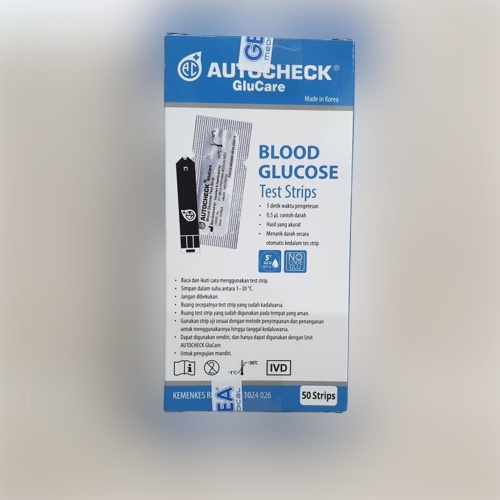 Strip Autocheck GLUCARE Glucose / Strip Autocheck Gula Darah Isi 50