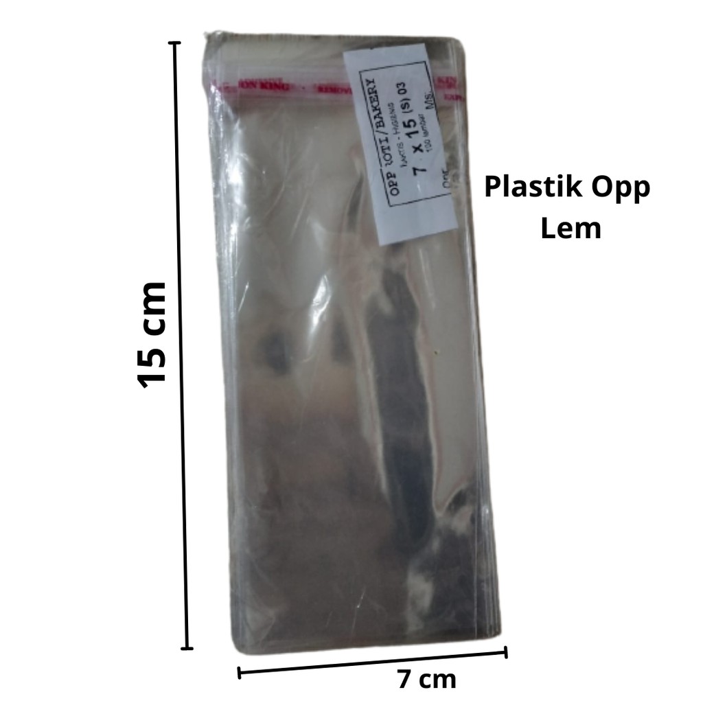 KANTONG PLASTIK OPP LEM UKURAN 7 x 15 cm BENING PEREKAT