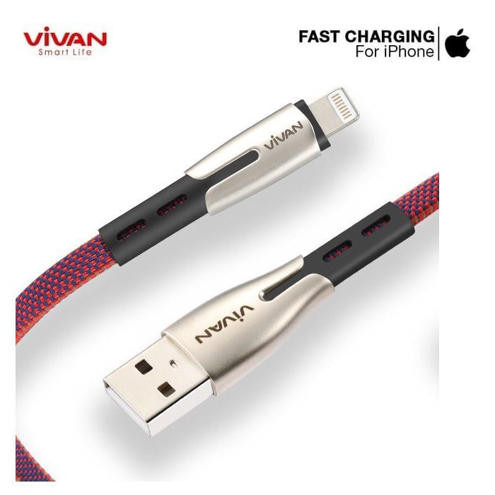 Kabel Data Vivan BTK-L Lightning High Elastic Fast Charging Cable Data For iPhone - Garansi Resmi