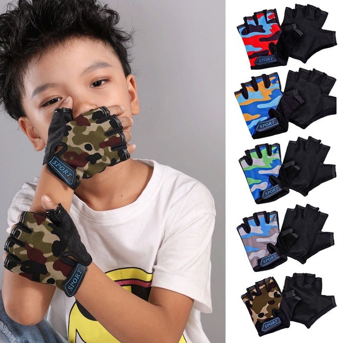 Kids Bicycle Gloves Sarung Tangan Sepeda untuk Anak Half Finger