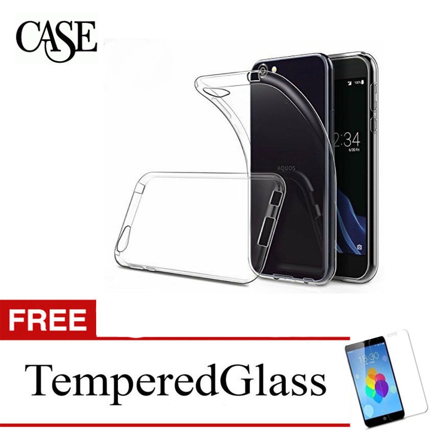 Clear Soft Case for Sharp Aquos R 2017 - SHV39 - 5.3 inch - Gratis Tempered Glass