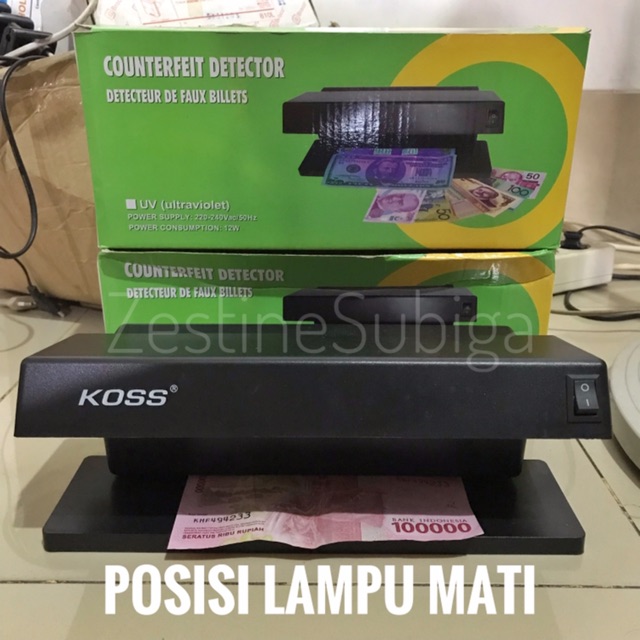 Money Detector / Alat Pendeteksi Uang Palsu Sinar UV KOSS