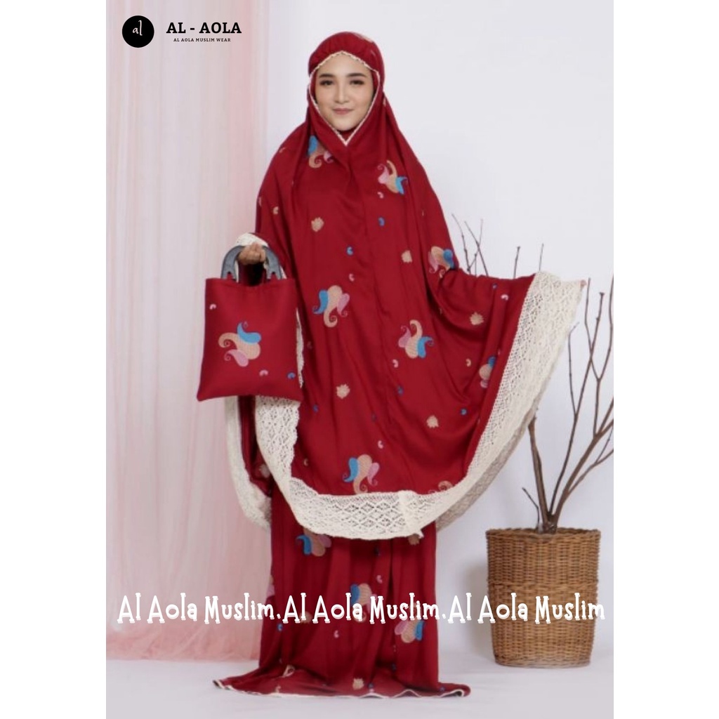Mukena Dewasa Jumbo Bordir Starla Renda Cantik Bahan Rayon Premium Free Tasbih