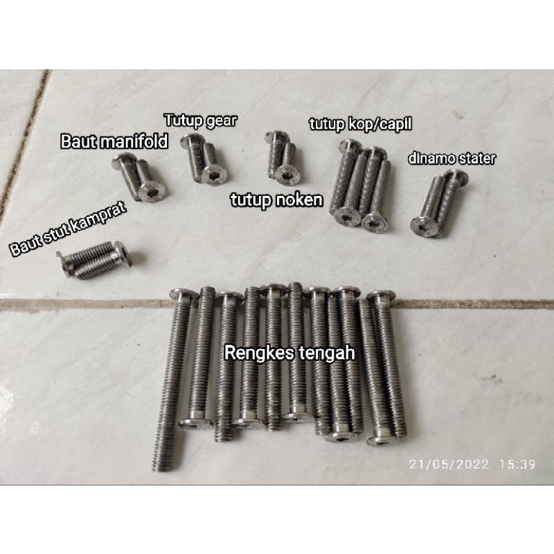 Baut L mesin bak/rengkes tengah GL.MP.tiger stainless handmade slim minimalis