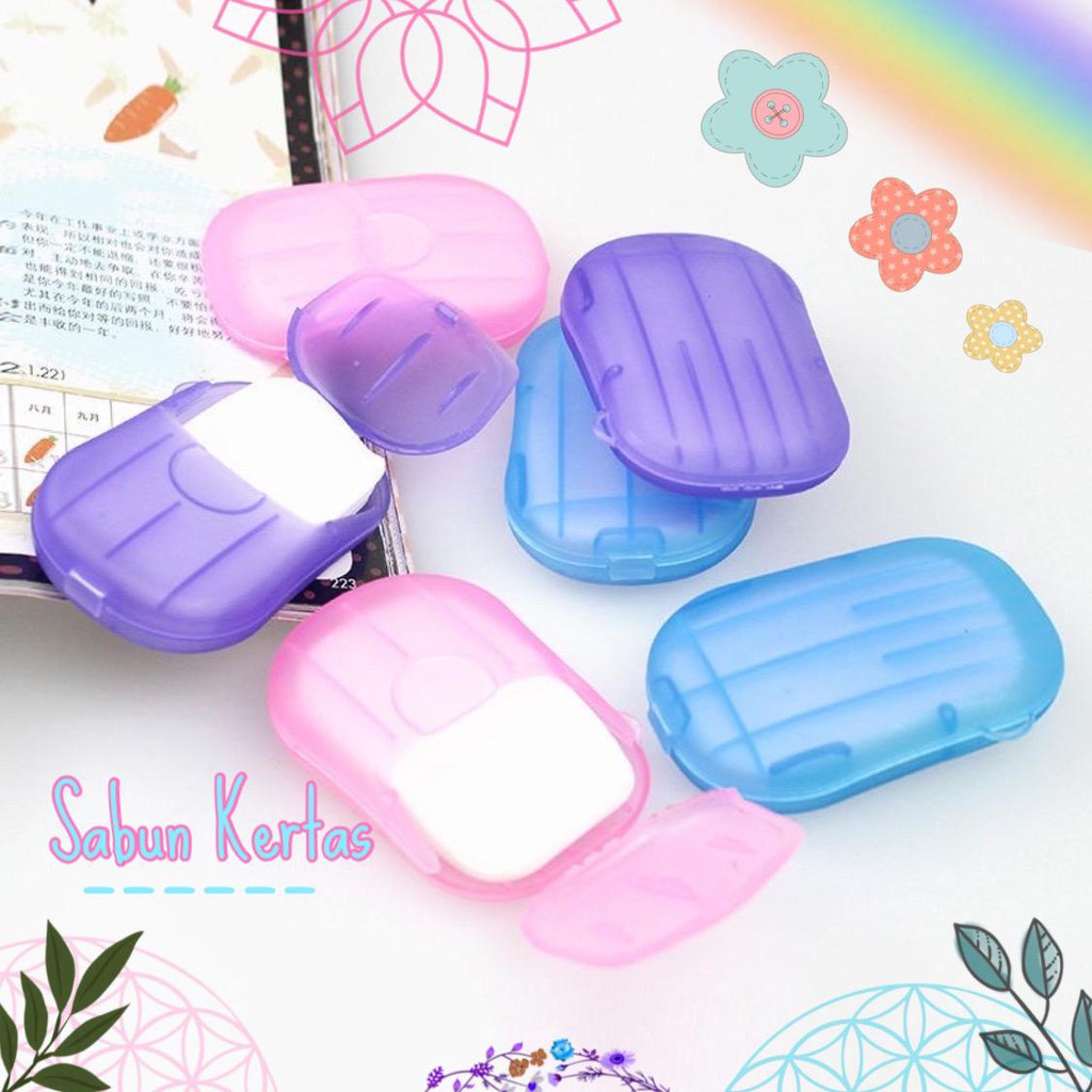 ~ PIYOSHI08 ~ Sabun Kertas Mini Travelling Paper Soap / Hand Soap Mini Praktis Murah PC05