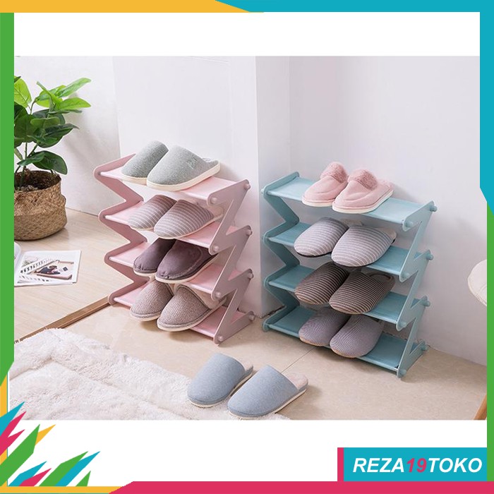 RAK SEPATU ZIGZAG / RAK BUKU ANAK / RAK SEPATU 4 SUSUN / RAK SERBAGUNA RAK 266