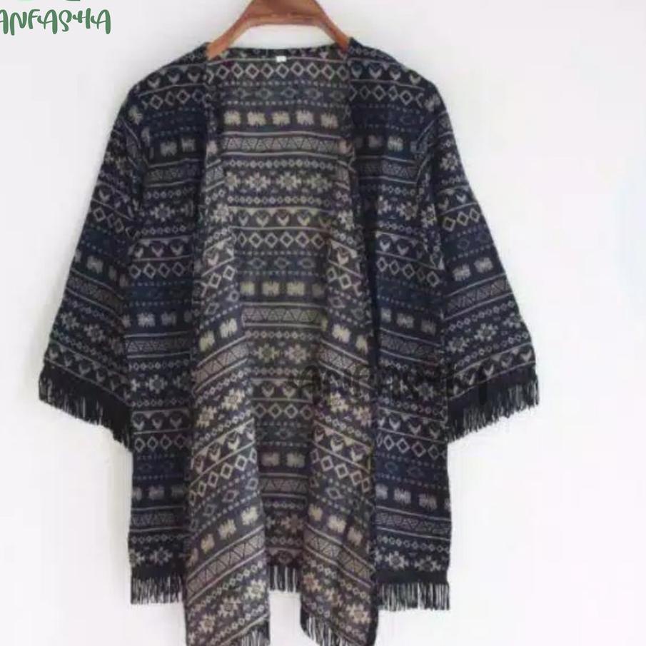 ⅍ CARDIGAN KIMONO RUMBAI PENDEK = Cardigan wanita bahan katun Rayon ORY BY TOKO ANFASHA ۞