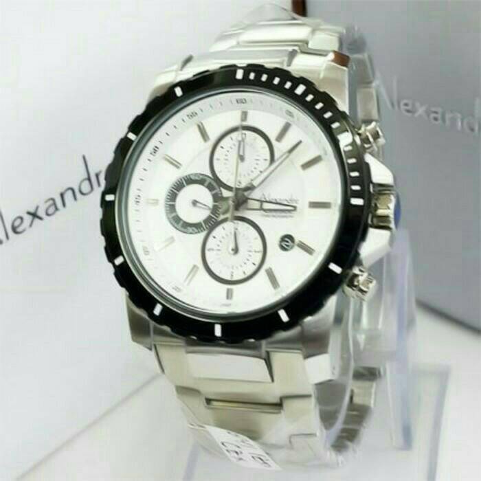 JAM TANGAN Alexandre Christie ac 6141 / 6141MC Silver White Original & Bergaransi