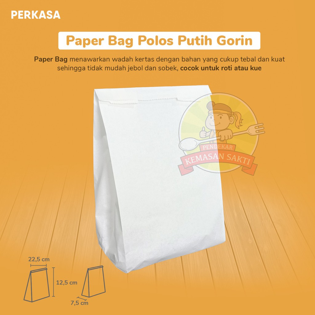 Jual Paper Bag Satchel Putih Polos 12,5x8x22,5 / Kantong Kertas Sachel ...