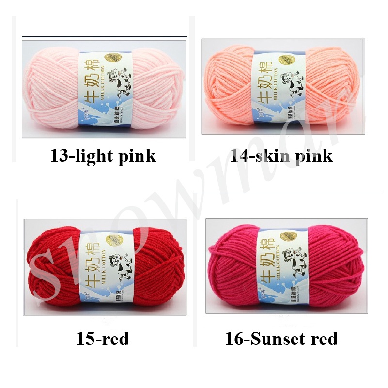 Benang rajut katun impor big ply/5 ply 50 g milk cotton yarn crochet yarn