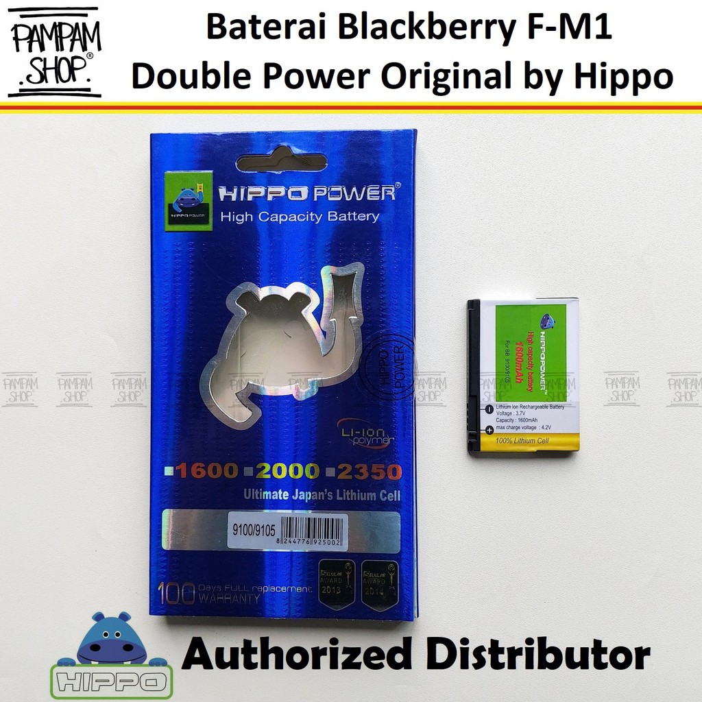 Baterai Hippo Double Power Blackberry BB FM1 F-M1 Pearl 9100 9105 Style 9670 Battery Batrai Batre