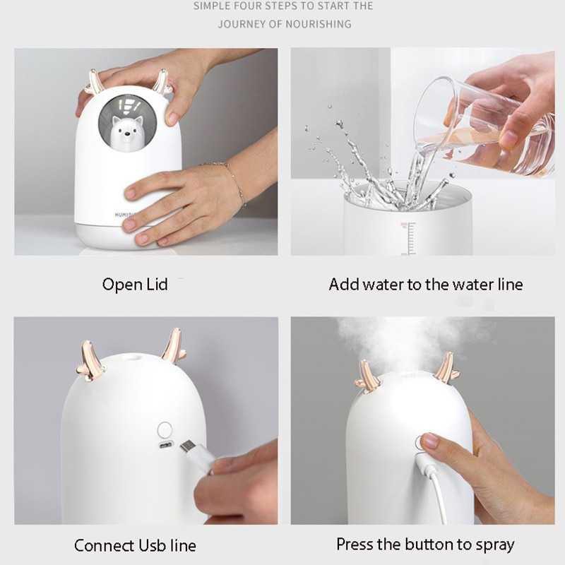 Air Humidifier Diffuser Aromaterapi Ultrasonic Desain Lucu Unik RGB