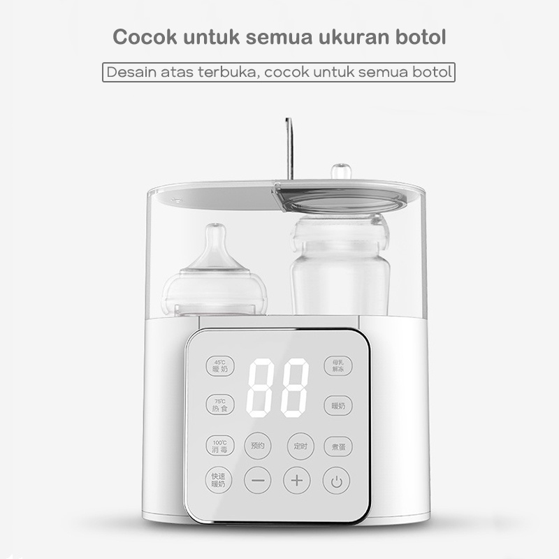 Smart Bottle Warmer/ Sterilizer Botol Bayi/ Penghangat Asi Baby Safe Multifungsi 220W/ Penghangat Susu Bayi/ Sterilisasi Botol Layar Besar Led/ Milk Warmer/Penghangat asi