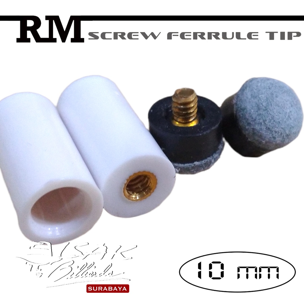 RM Screw Tip - 10 mm Cue Tip Baut Besi Stick Billiard Stik Biliar