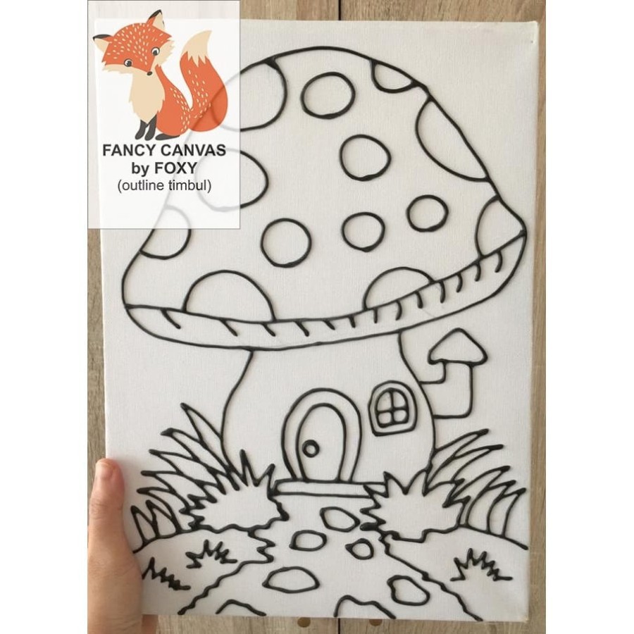 

BARU KANVAS LUKIS ANAK OUTLINE TIMBUL GAMBAR - RUMAH JAMUR PERALATAN MELUKIS ANAK