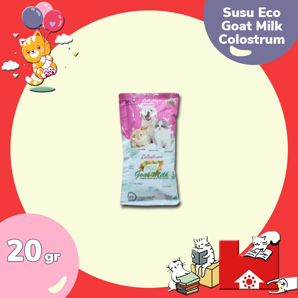 Susu Colostrum Eco Pet Milk 20GR - Susu kambing untuk hewan peliharaan kucing / anjing