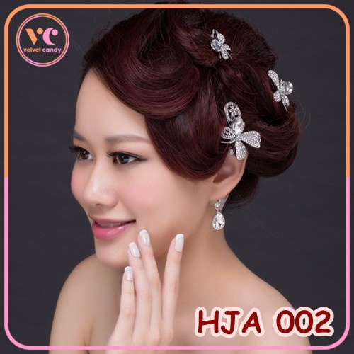 [TOKO TERPERCAYA] SET JEPIT WANITA + ANTING PENGANTIN AKSESORIS WEDDING GOLD HJA-AD002