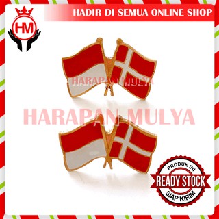 Jual Pin Bendera Persahabatan Logo Negara Indonesia Dan Denmark Hm Shopee Indonesia