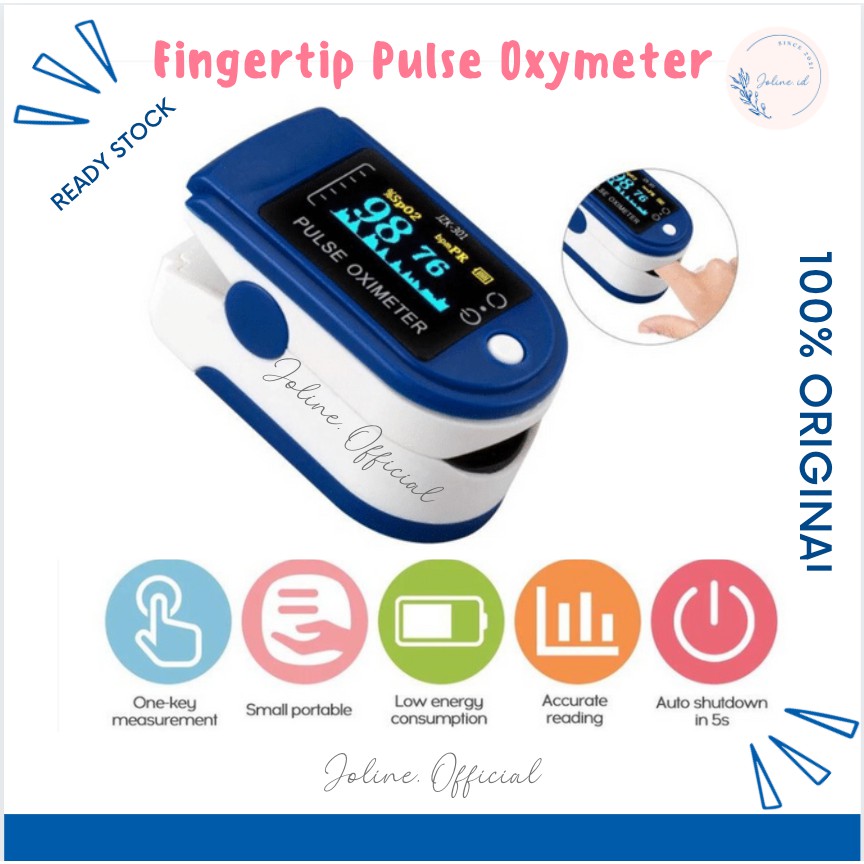 Fingertip Pulse Oxymeter / Fingertip Pulse Oximeter Bersertifikat / Alat Pengukur Oksigen Dalam Darah  &amp; Detak Jantung