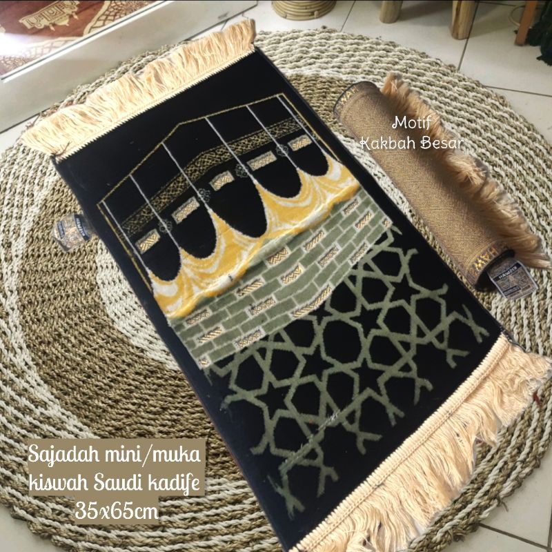 sajadah anak mini hitam turky halus lembut tebal halus premium ukuran 35×60cm