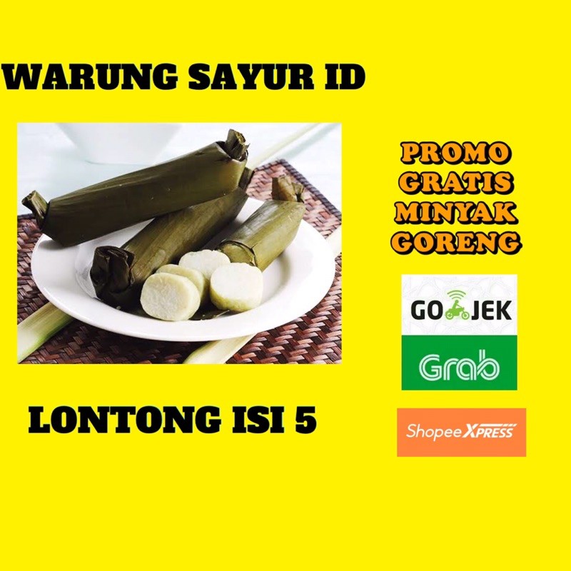 

LONTONG NASI PER 5 BUNGKUS DAUN