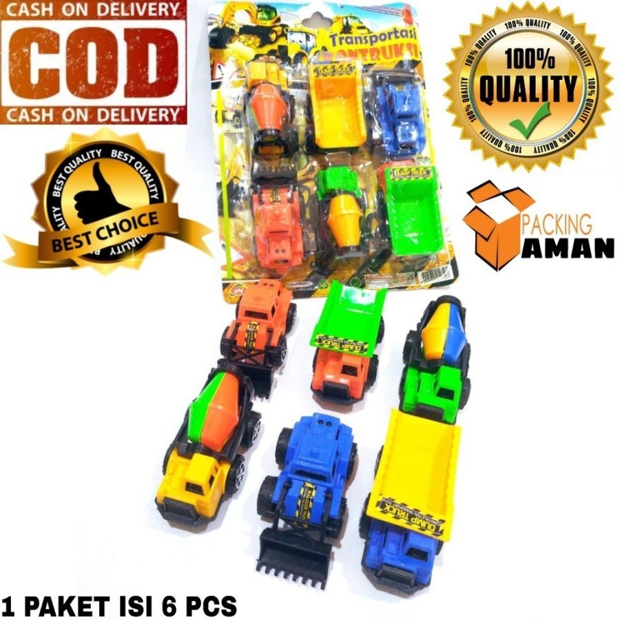 MAINAN KONTRUKSI 6PCS MAINAN TRUCK MAINAN MOBIL