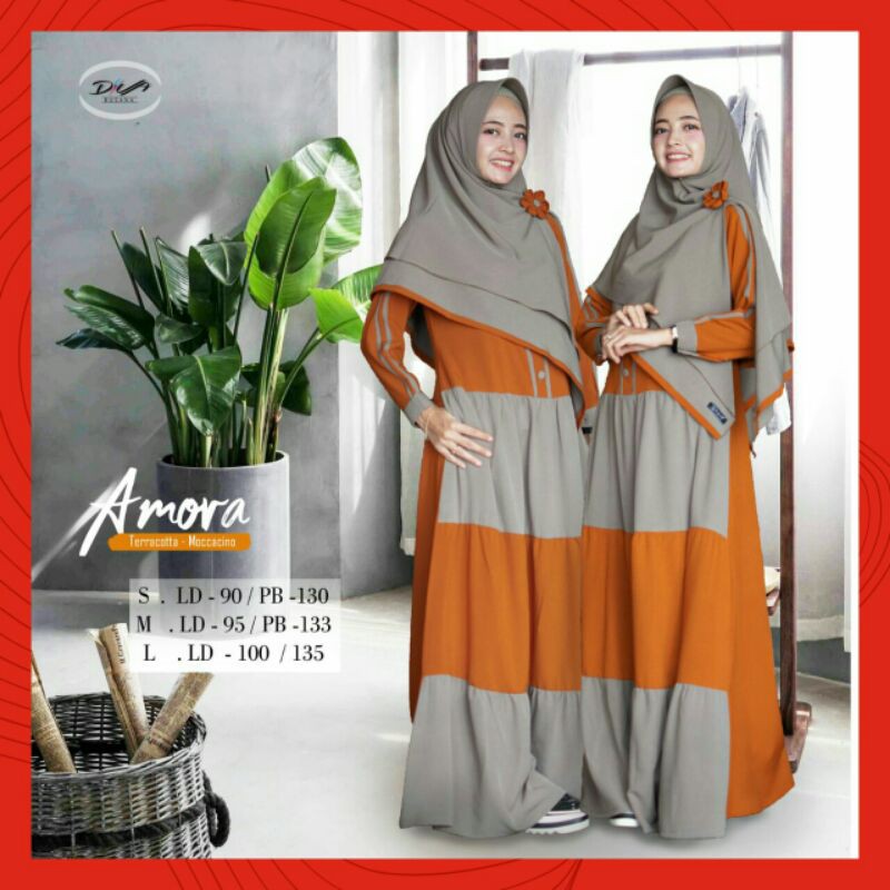 Setelan Gamis Syari Amora Set Premium