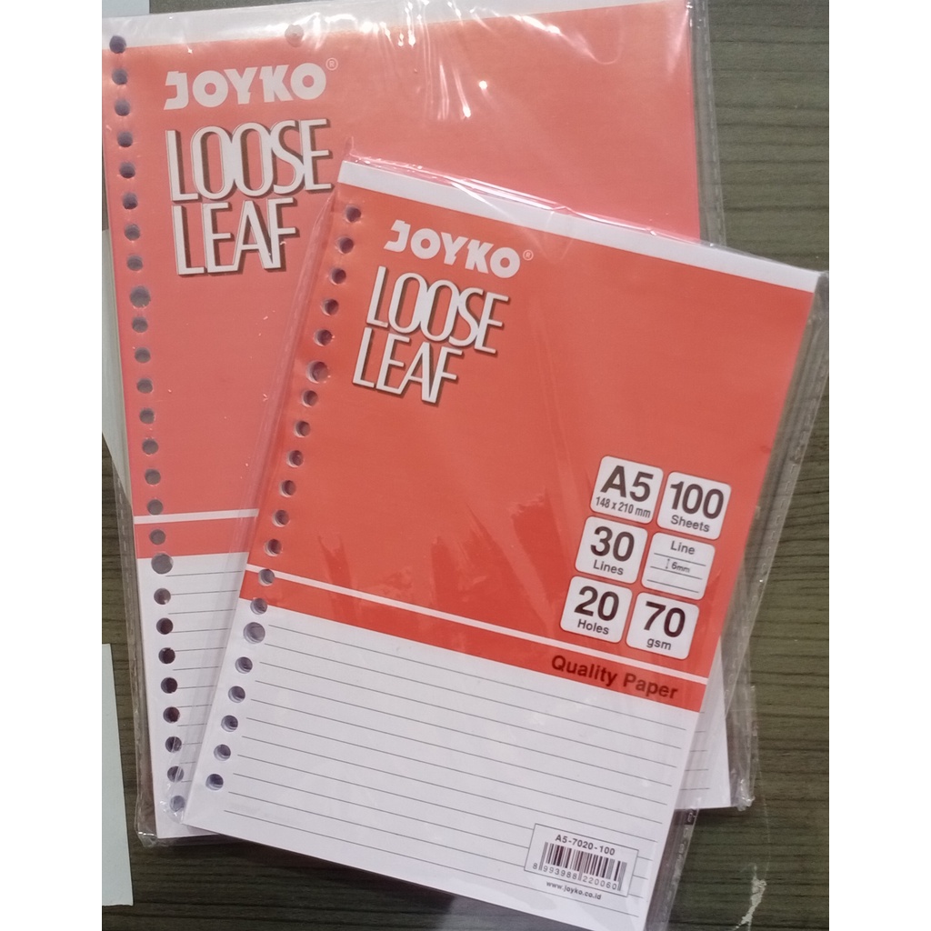 

Loose Leaf 100 Sheets A5 - B5
