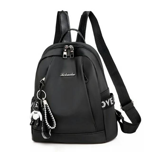 JS_TAS RANSEL ANTI AIR BACKPACK WANITA HITAM MOTIF WEDDO KOREA KULIAH SEKOLAH KERJA TA126B5 STEIN