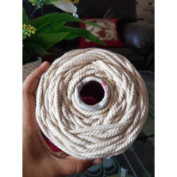 

Terbaru.. Tali katun premium/Beige 1kg || size 3-10mm