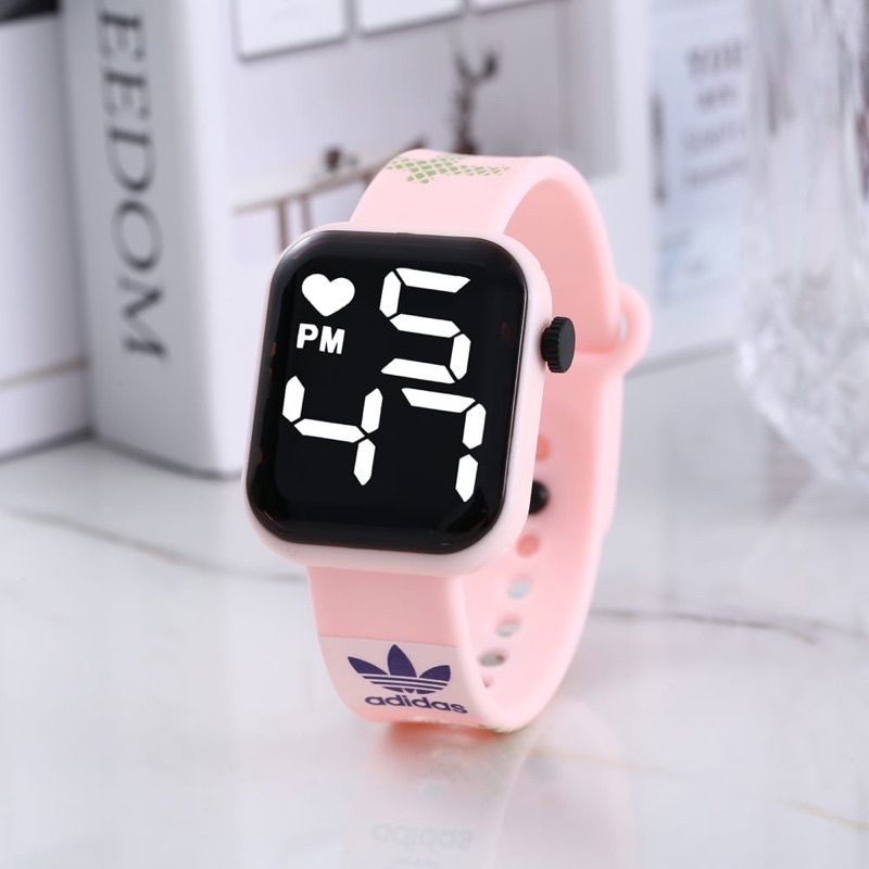 JAM TANGAN WANITA ADS TREND LED DIGITAL STRAP RUBBER TERLARIS TW-15