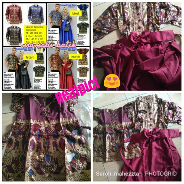 Gamis Syari Atasan Couple Sarimbit Batik Ramadhani Gayatri Prada