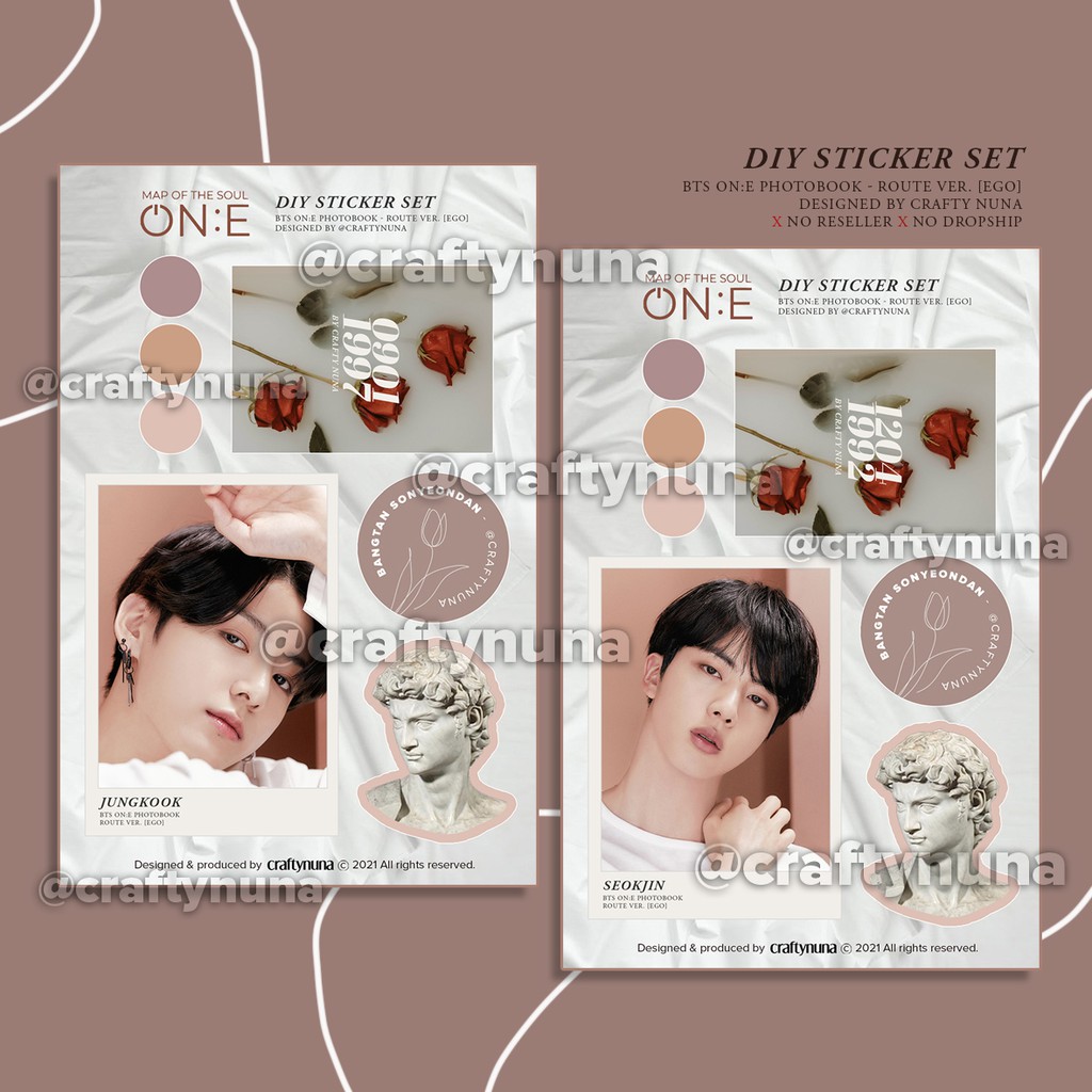 (BT-014) [ROUTE Ver] BTS ON:E Photobook Sticker Set by Crafty Nuna bangtan stiker case hp kpop aesthetic