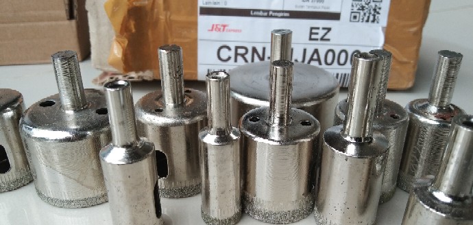 Diamond Holesaw Set 15pcs Mata Bor Hole Saw 6mm-50mm Pembuat Lubang Batu Kaca Keramik Marmer Granit