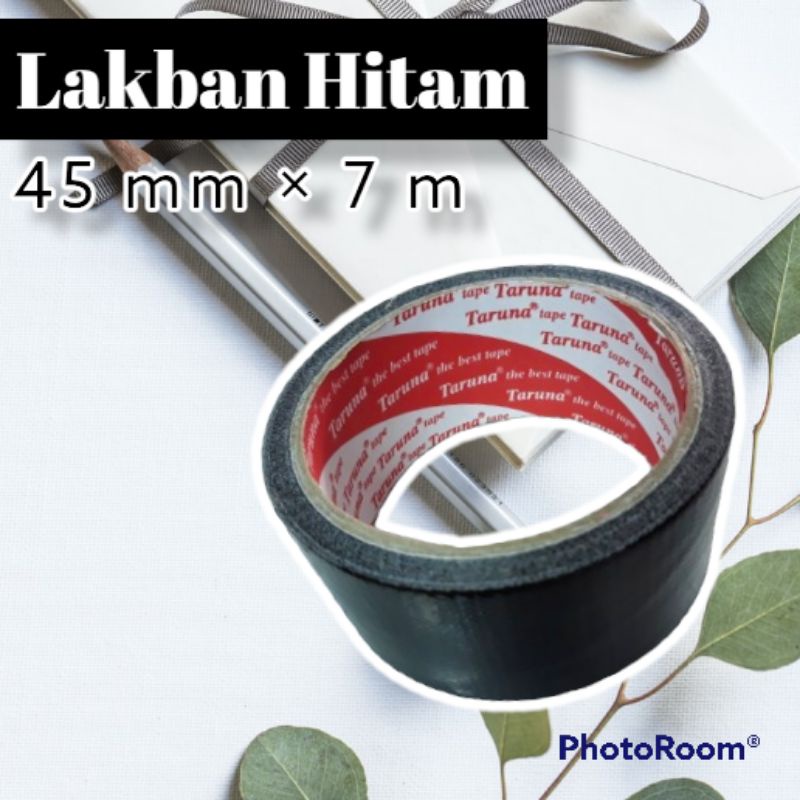 Lakban Kain Warna Hitam Ukuran 45 mm x 7 m Merk Taruna Harga Grosir