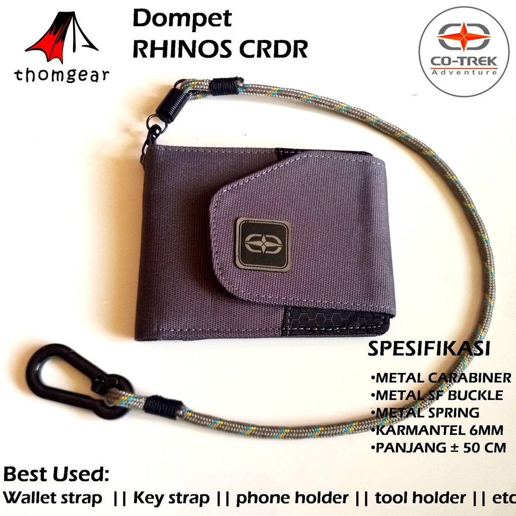 Thomgear Dompet Lipat Co-Trek Adventure Bahan Cordura Rhinos Dompet Outdoor Pria Fashion Terbaru